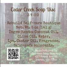 Load image into Gallery viewer, Cedar Creek Soap Disc
